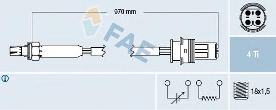 Sonda lambda, sensor de oxigênio 77354 FAE