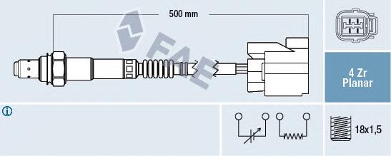 77474 FAE sonda lambda, sensor de oxigênio até o catalisador