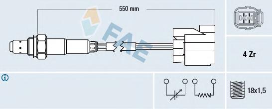 77473 FAE sonda lambda, sensor de oxigênio até o catalisador