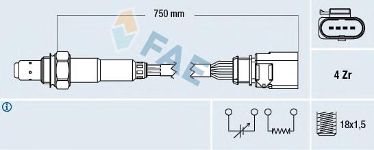 108228 Facet sonda lambda, sensor de oxigênio até o catalisador