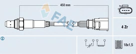 77198 FAE sonda lambda, sensor de oxigênio depois de catalisador