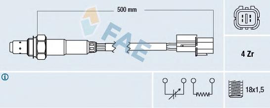 Sonda lambda, sensor de oxigênio 77344 FAE