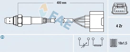 77345 FAE sonda lambda, sensor de oxigênio até o catalisador