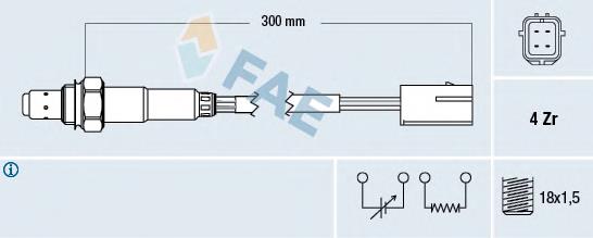 77197 FAE sonda lambda, sensor de oxigênio depois de catalisador