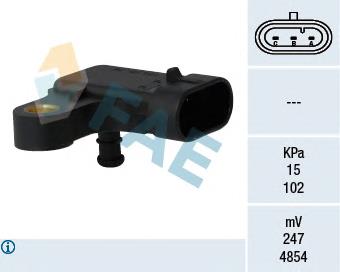 15121 FAE sensor de pressão no coletor de admissão, map