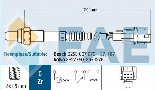 8658134 Volvo sonda lambda, sensor de oxigênio até o catalisador