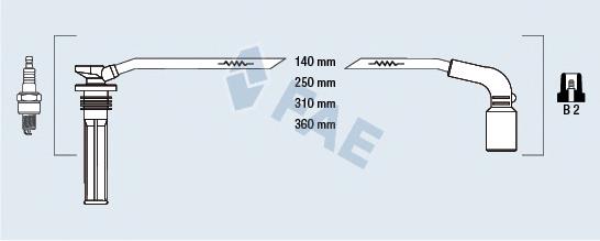 132-0W-W17 Ashika fios de alta voltagem, kit