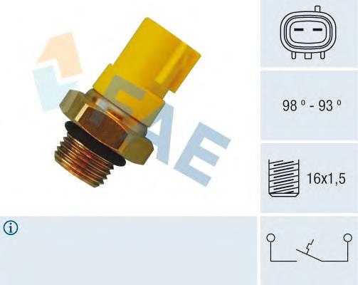 Sensor de temperatura do fluido de esfriamento (de ativação de ventilador do radiador) 36520 FAE