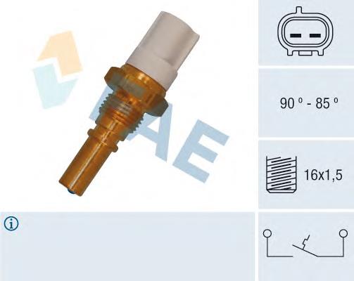 Sensor de temperatura do fluido de esfriamento (de ativação de ventilador do radiador) 36545 FAE