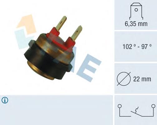 Sensor de temperatura do fluido de esfriamento (de ativação de ventilador do radiador) 36290 FAE