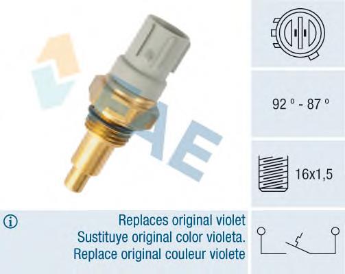 Sensor de temperatura do fluido de esfriamento (de ativação de ventilador do radiador) 36390 FAE