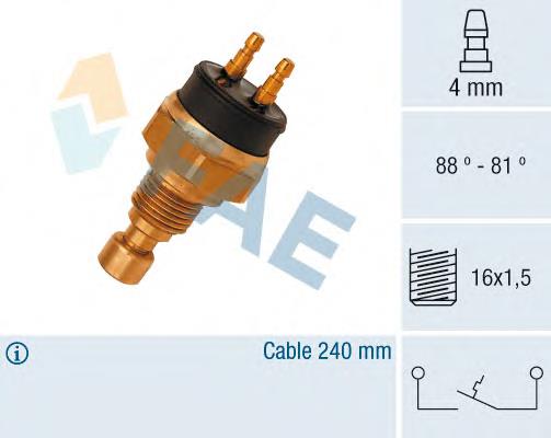 Sensor de temperatura do fluido de esfriamento (de ativação de ventilador do radiador) 37440 FAE