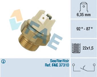 37010 FAE sensor de temperatura do fluido de esfriamento (de ativação de ventilador do radiador)