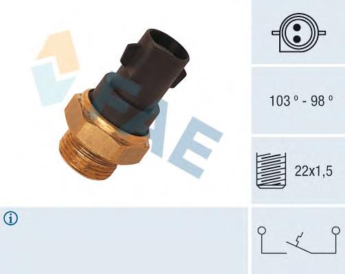 Sensor de temperatura do fluido de esfriamento (de ativação de ventilador do radiador) Ford Fiesta F3L, F5L
