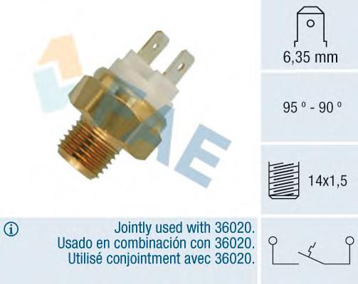 Sensor de temperatura do fluido de esfriamento (de ativação de ventilador do radiador) 36010 FAE