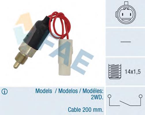 Sensor de ativação das luzes de marcha à ré 40870 FAE