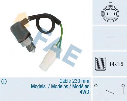 Sensor de ativação das luzes de marcha à ré 40850 FAE