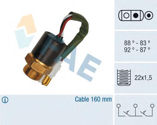 37890 FAE sensor de temperatura do fluido de esfriamento (de ativação de ventilador do radiador)