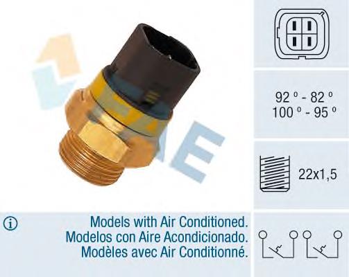 Sensor de temperatura do fluido de esfriamento (de ativação de ventilador do radiador) 37990 FAE