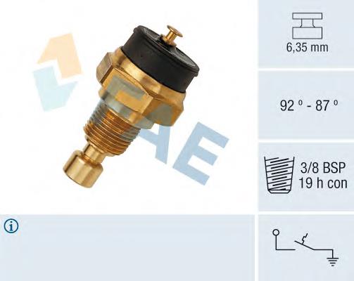 37650 FAE sensor de temperatura do fluido de esfriamento (de ativação de ventilador do radiador)