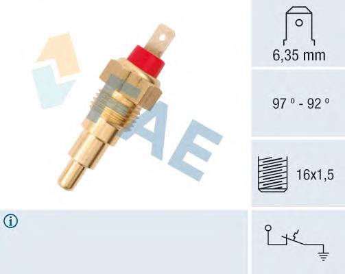 Sensor de temperatura do fluido de esfriamento (de ativação de ventilador do radiador) 37610 FAE