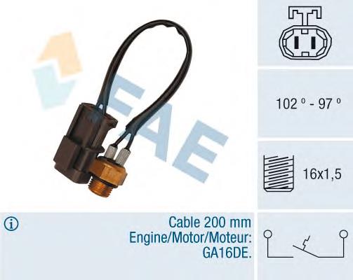 2159564A00 Nissan sensor de temperatura do fluido de esfriamento (de ativação de ventilador do radiador)