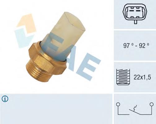 37710 FAE sensor de temperatura do fluido de esfriamento (de ativação de ventilador do radiador)