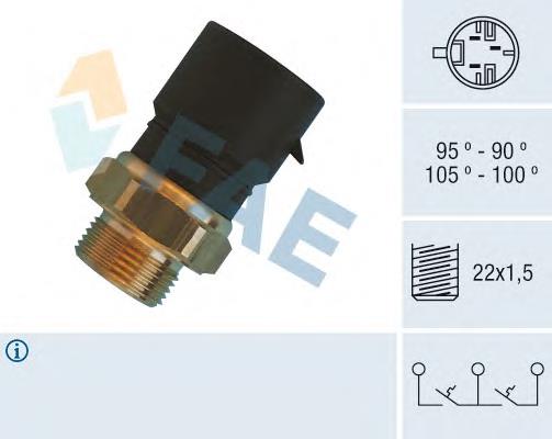 Sensor de temperatura do fluido de esfriamento (de ativação de ventilador do radiador) 38310 FAE