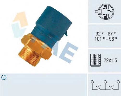 Sensor de temperatura do fluido de esfriamento (de ativação de ventilador do radiador) 38240 FAE