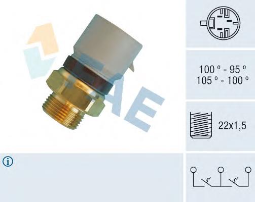 Sensor de temperatura do fluido de esfriamento (de ativação de ventilador do radiador) 38360 FAE