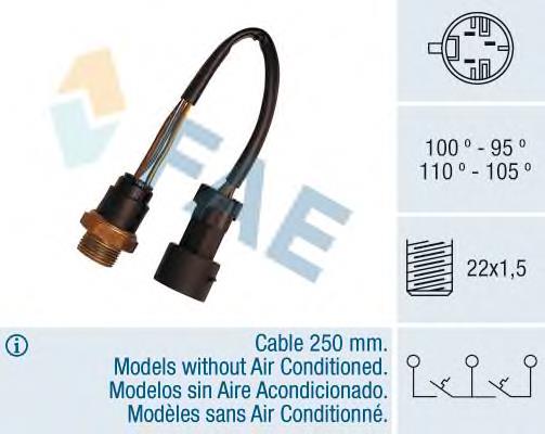 38080 FAE sensor de temperatura do fluido de esfriamento (de ativação de ventilador do radiador)