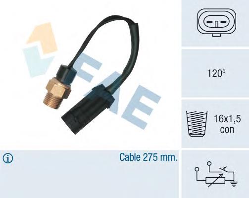 Sensor de temperatura do fluido de esfriamento 34380 FAE