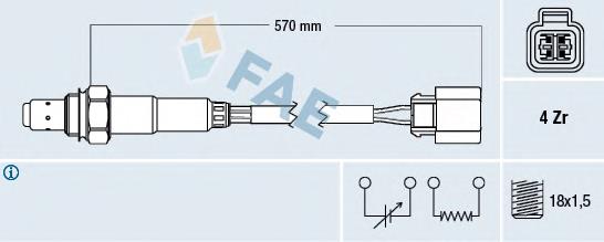 Sonda lambda, sensor de oxigênio 77289 FAE