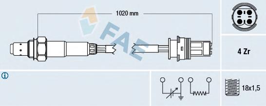 77271 FAE sonda lambda, sensor esquerdo de oxigênio até o catalisador