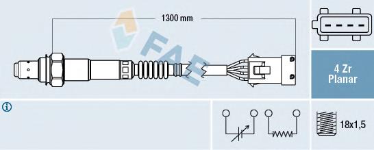 77284 FAE sonda lambda, sensor de oxigênio até o catalisador