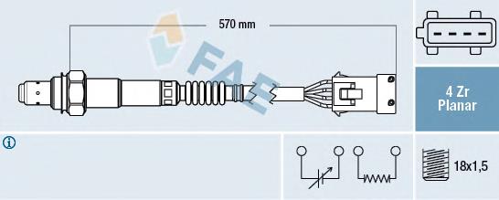 77283 FAE sonda lambda, sensor esquerdo de oxigênio até o catalisador