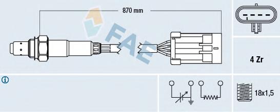 77194 FAE sonda lambda, sensor de oxigênio