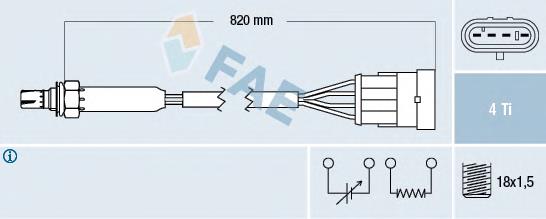 77184 FAE sonda lambda, sensor de oxigênio até o catalisador