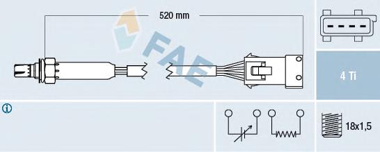 Sonda lambda, sensor de oxigênio 77188 FAE