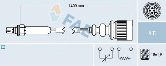 Sonda lambda, sensor de oxigênio 77186 FAE