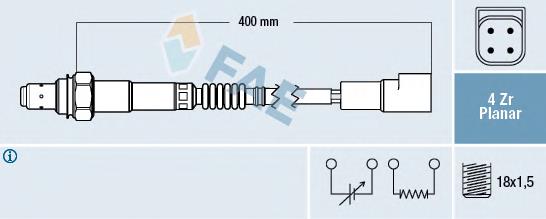 77244 FAE sonda lambda, sensor de oxigênio