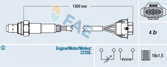 Sonda lambda, sensor de oxigênio depois de catalisador 77248 FAE