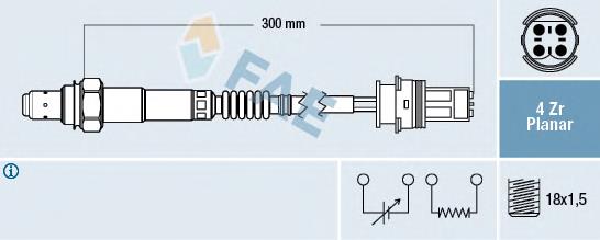 77252 FAE sonda lambda, sensor de oxigênio