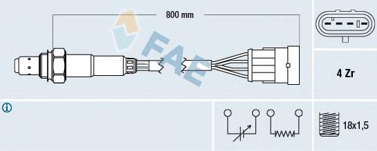 Sonda lambda, sensor de oxigênio 77220 FAE