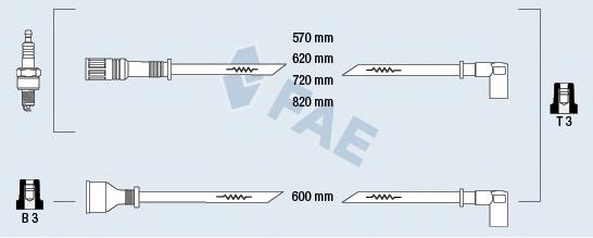 Fios de alta voltagem, kit 85140 FAE