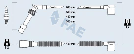 Fios de alta voltagem, kit 85105 FAE