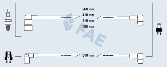 Fios de alta voltagem, kit 85470 FAE