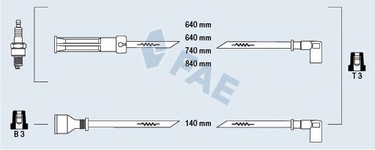 Fios de alta voltagem, kit 85390 FAE