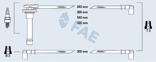 Fios de alta voltagem, kit 85340 FAE