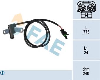Sensor de posição (de revoluções) de cambota 79145 FAE